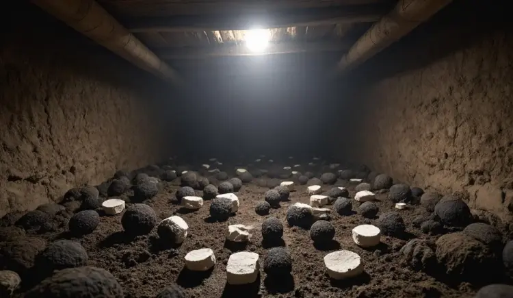 地窖里发汗的茯苓 地窖里发汗的茯苓